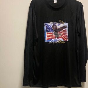 Black Long Sleeve Men's Shirt with Patriotic Design $10 each